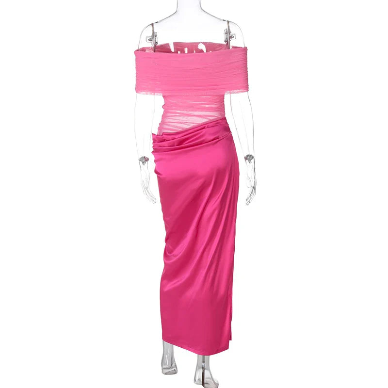Off-the-Shoulder Strapless Backless Maxi Dress