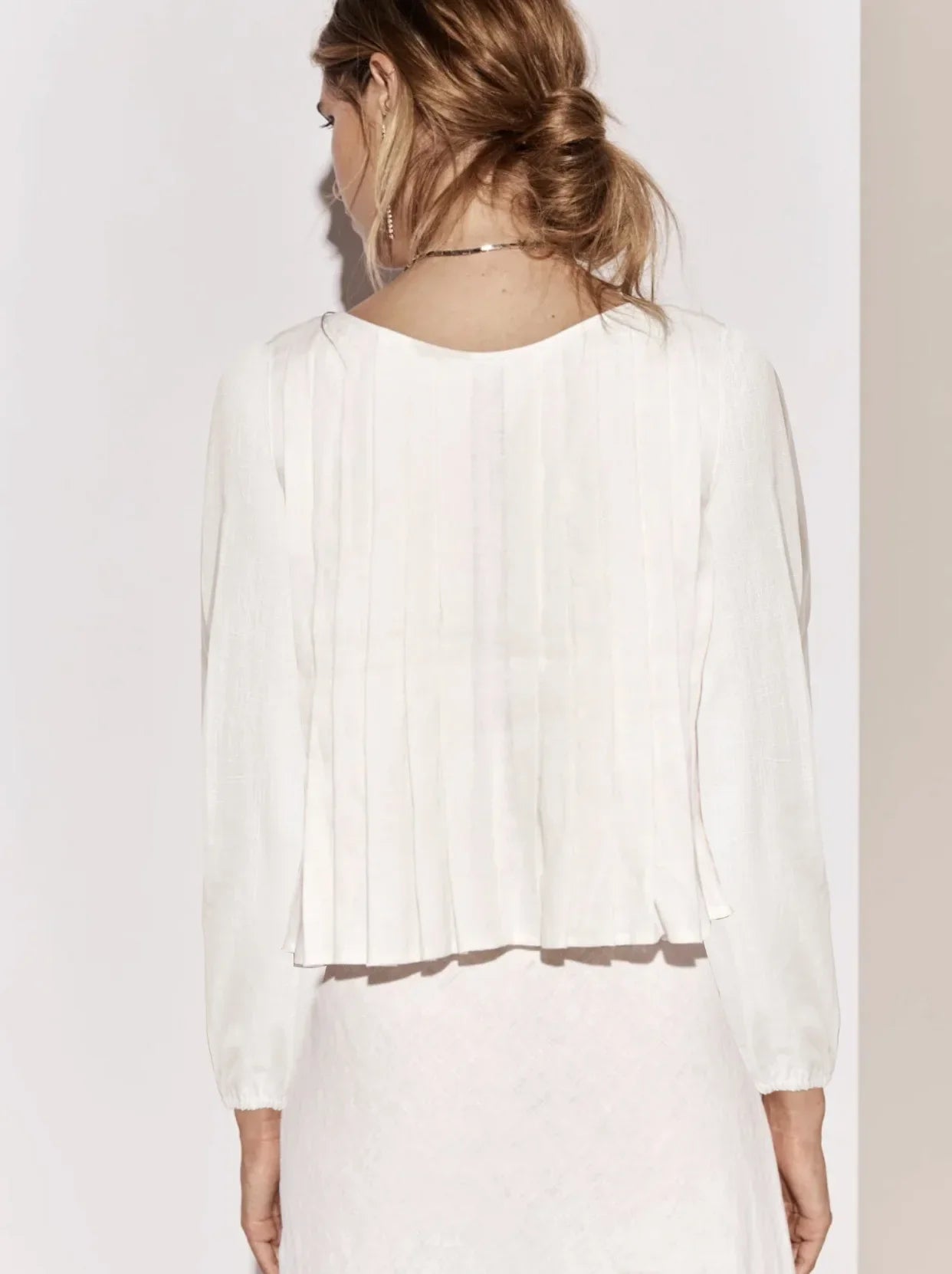 Patchwork Long Sleeve Lace-Up Top