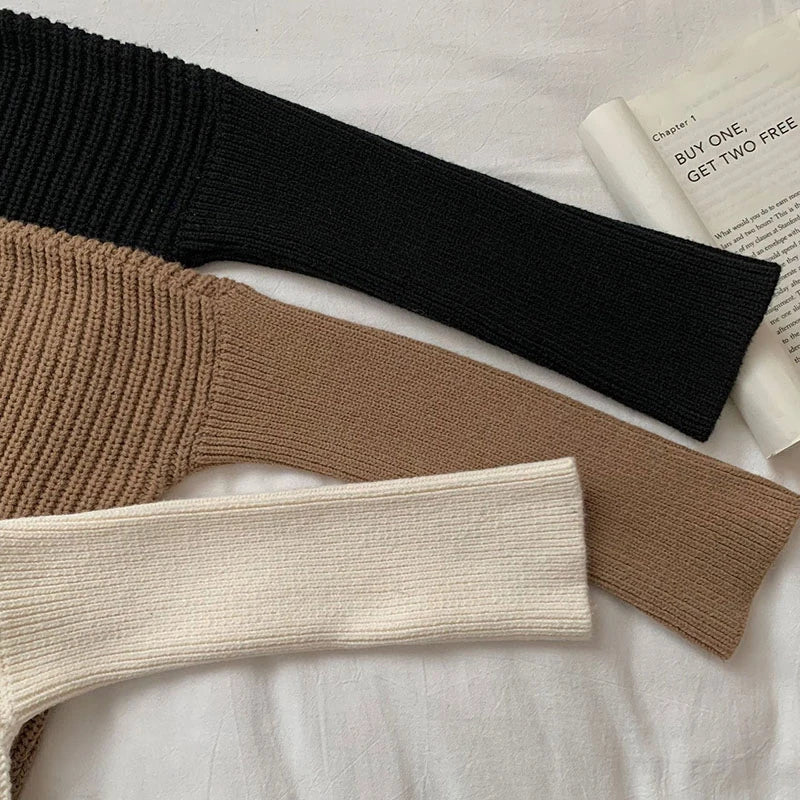 Turtleneck Long Sleeve Irregular Pullover