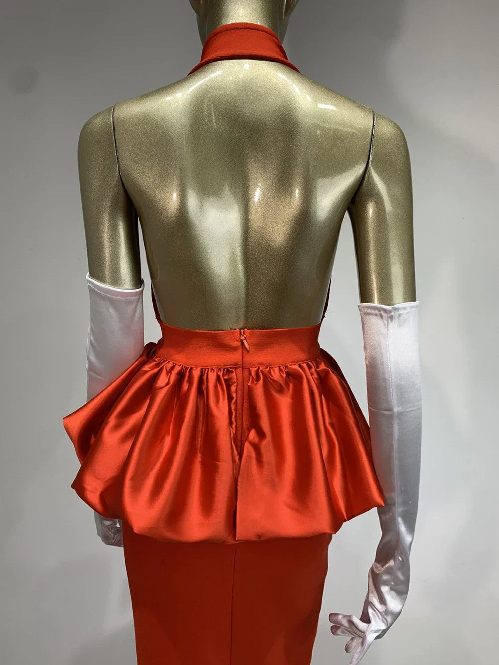 Backless 3D Flower Tight Long Bandage Dress