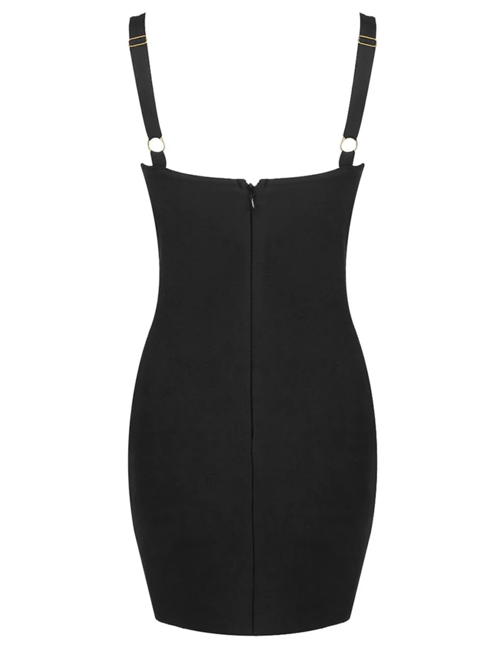 Black Bodycon Deep Cupped Mini Dress