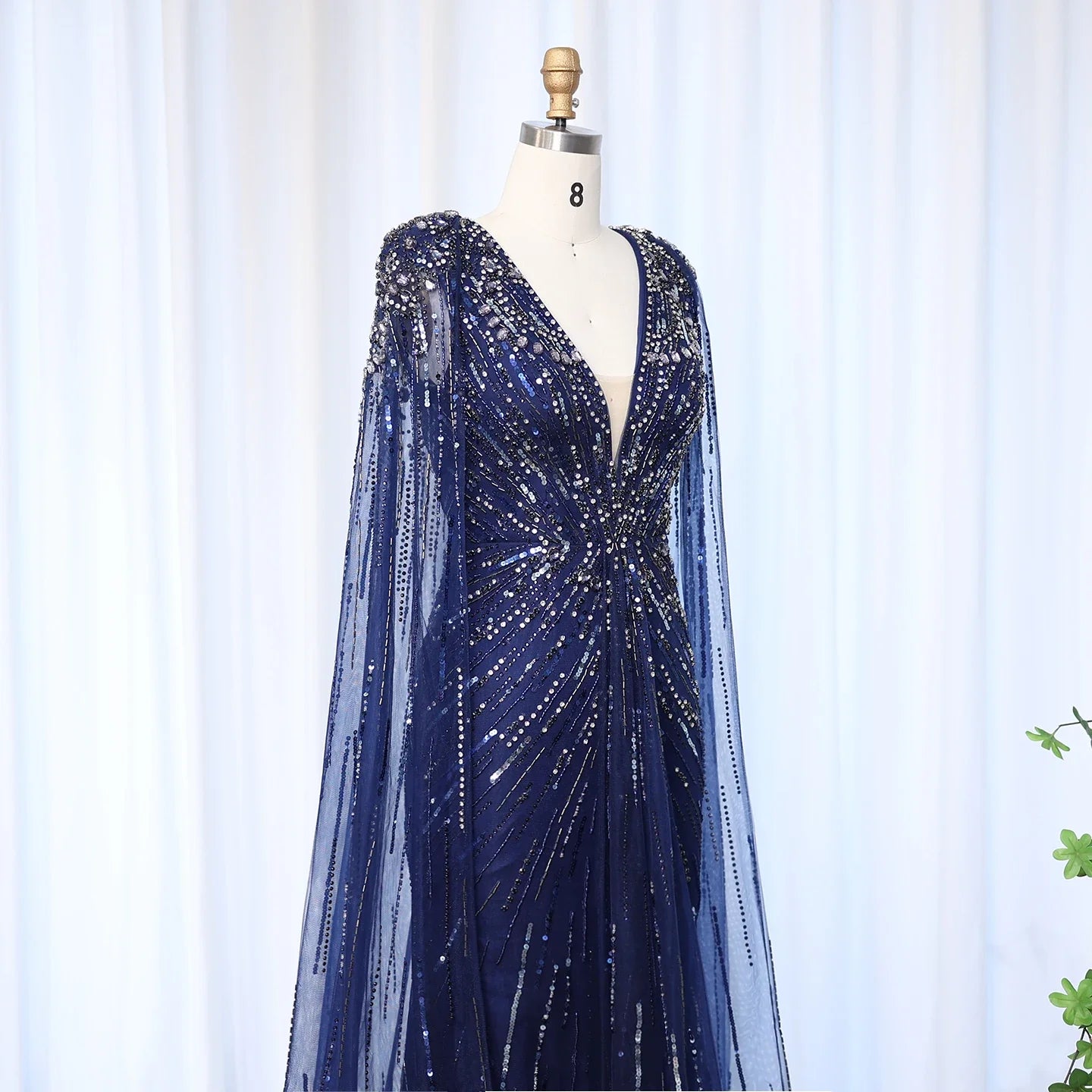 Crystal Evening Gown with Cape