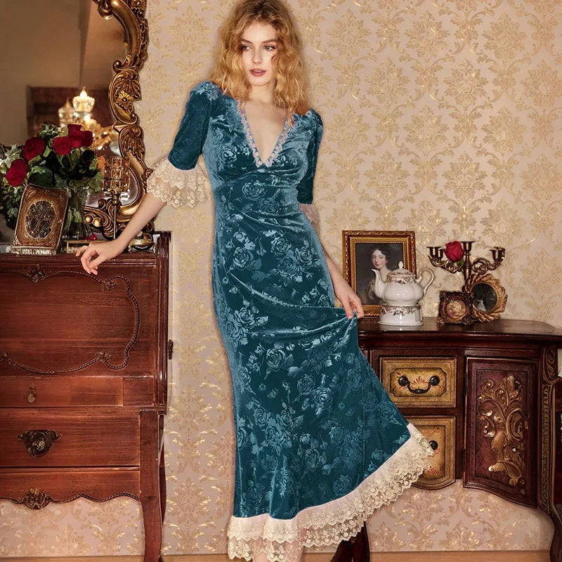 Patchwork Lace Short Sleeve Printed Floral Dress