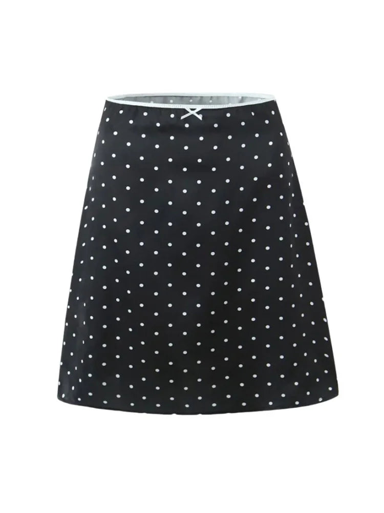 Lace-Up Sleeveless Top Bow Mini Skirt Outfits