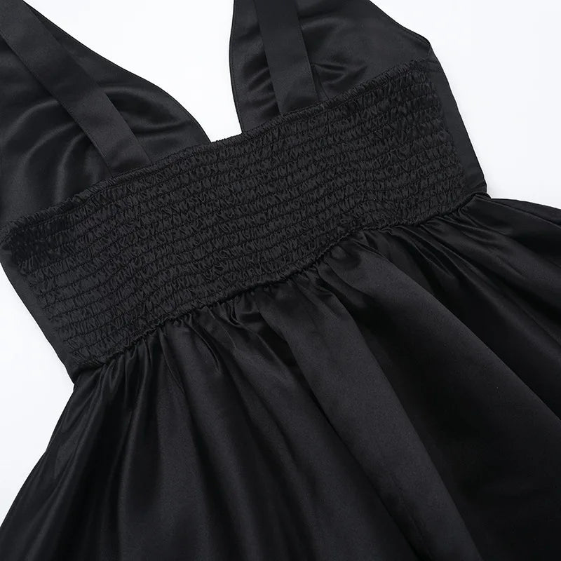 Deep V Backless A-line Bodycon Mini Dress Women