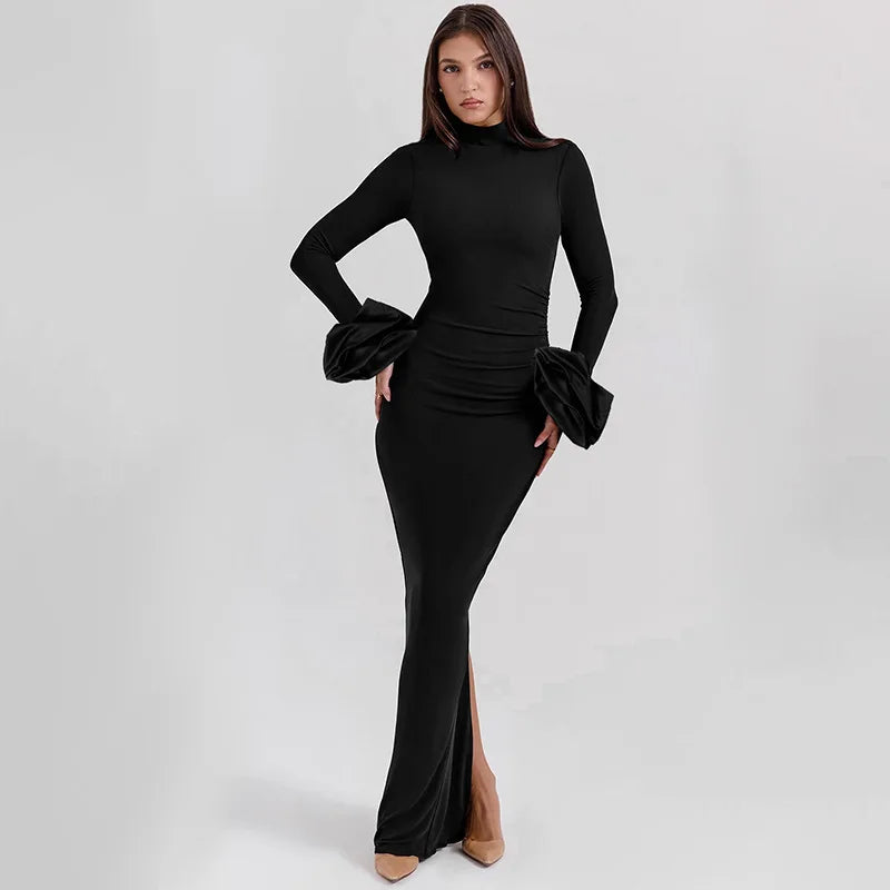 Bubble Long Sleeved Maxi Dress