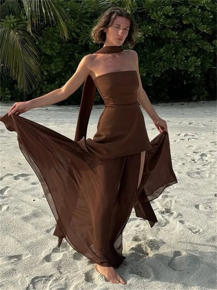 Ribbon Mesh Patchwork Women's Bodycon Dress