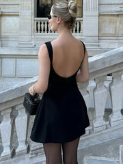 Sleeveless High Waist Backless Mini Dresses