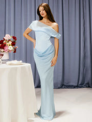 Patchwork Diagonal Collar Women Maxi Dress