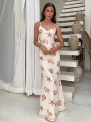 Starfish Printed Ruffle Hem Long/Mini Dress