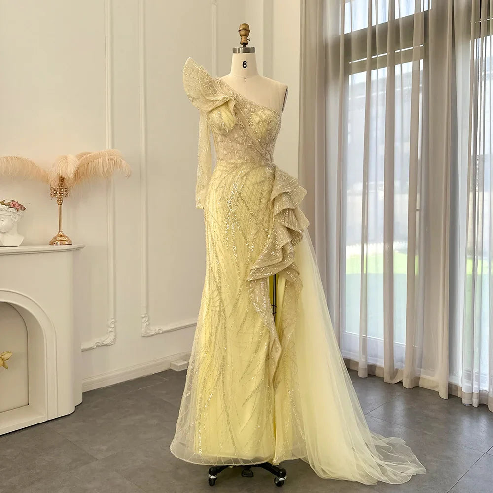 One-Shoulder Side Slit Mermaid Formal Dresses