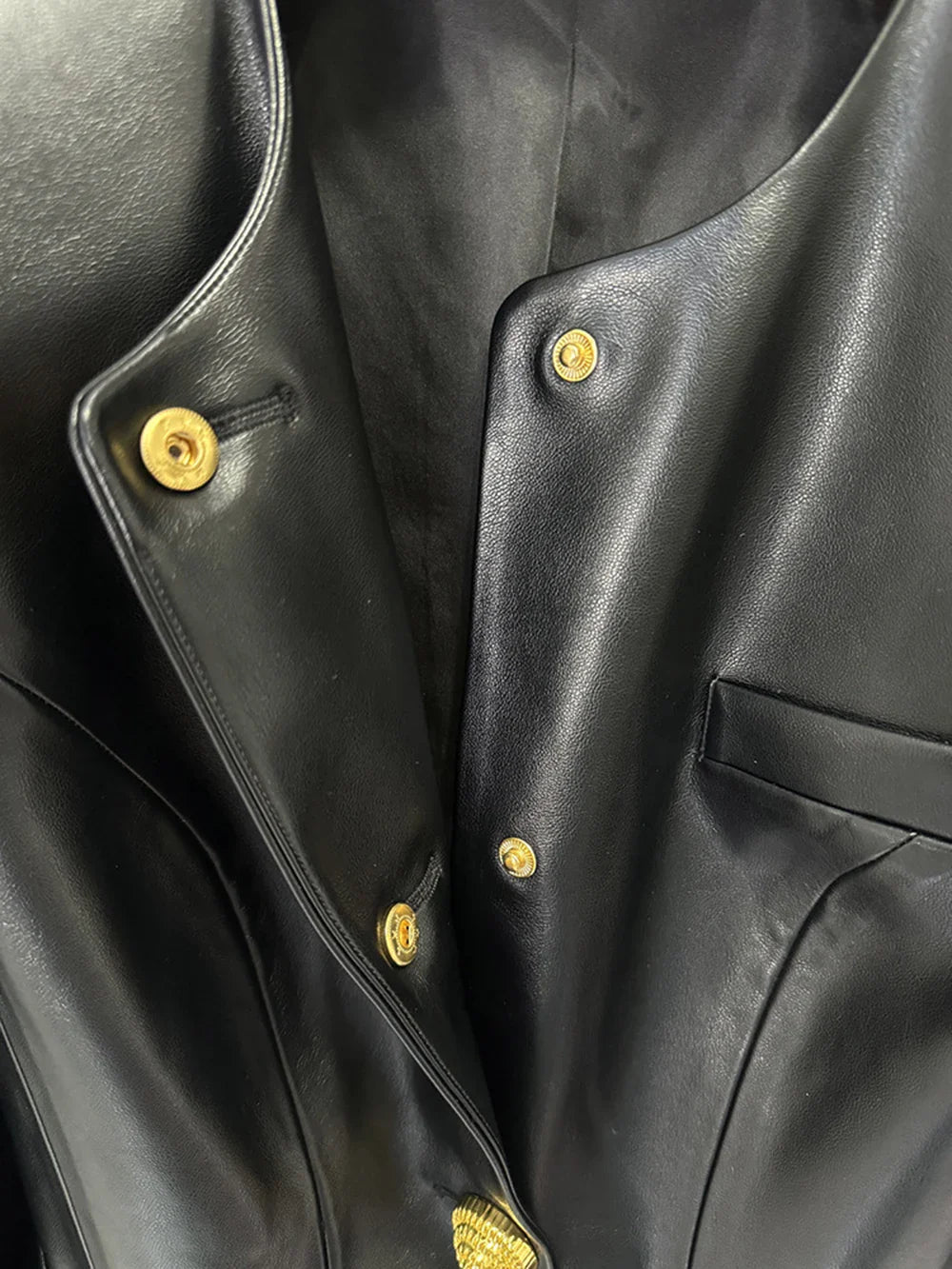 Black PU Leather Shrug Jacket