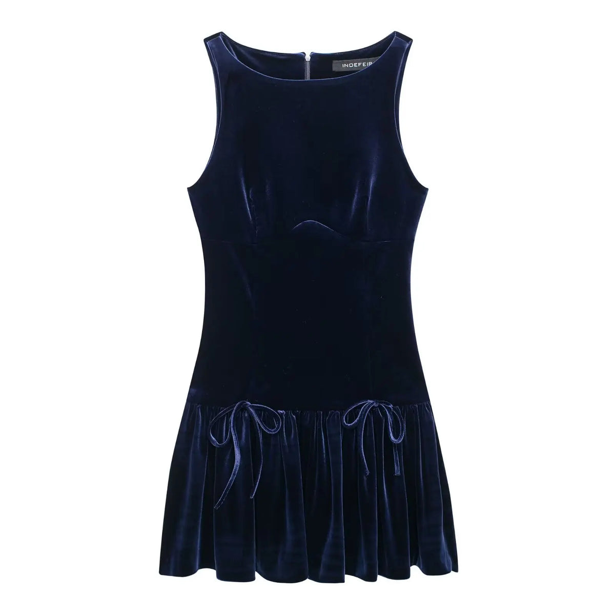 Bow Crew Neck Sleeveless Mini Dress