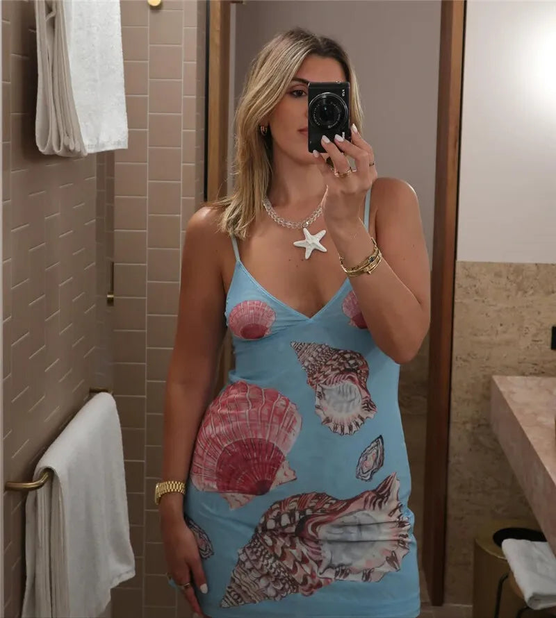 Spaghetti Strap Floral Print Mini Dress