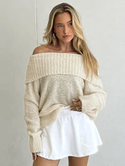 Knit Off Shoulder Long Sleeve Sweater