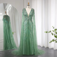 Crystal Evening Gown with Cape