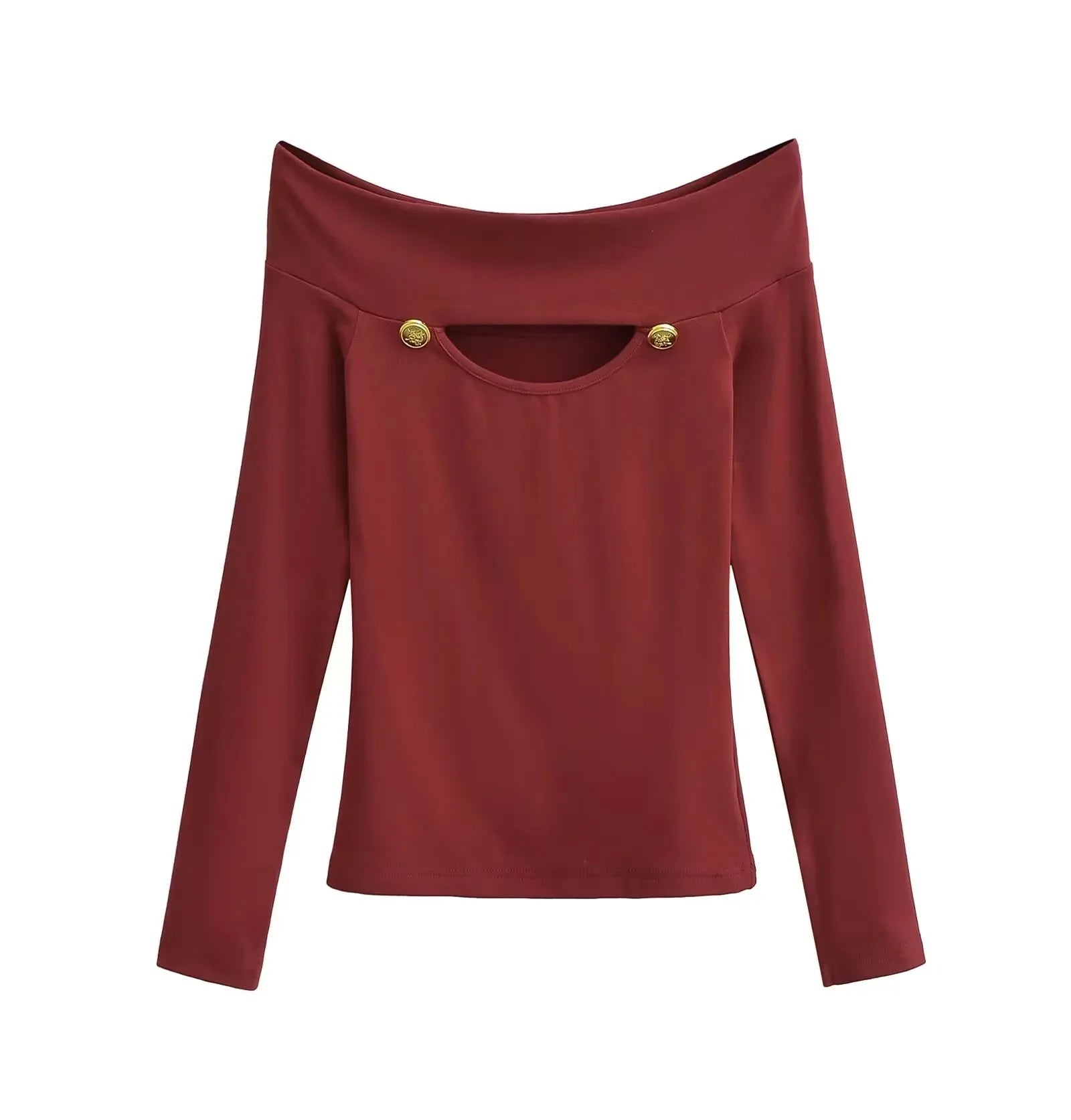 Off Shoulder Hollowed Out Top