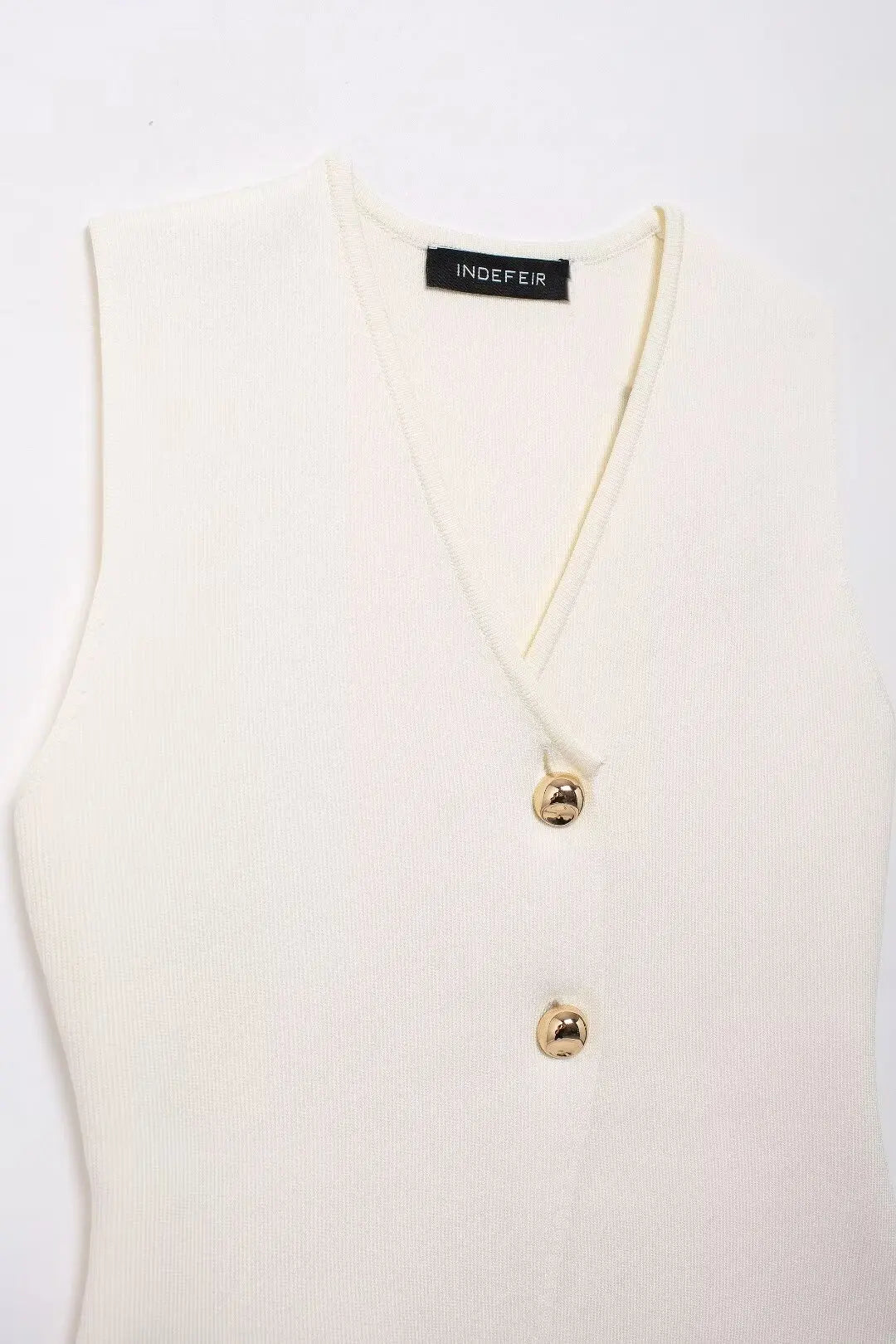 Button Knit Top Side Zipper Skirt Suit