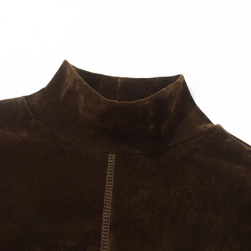Front Side-slit Solid Color Soft Long Sleeve Top