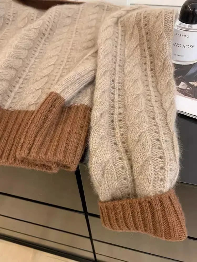 Brown Slouchy Knitwear Jumper