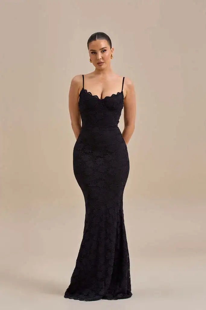 Spaghetti Strap Backless Maxi Dress
