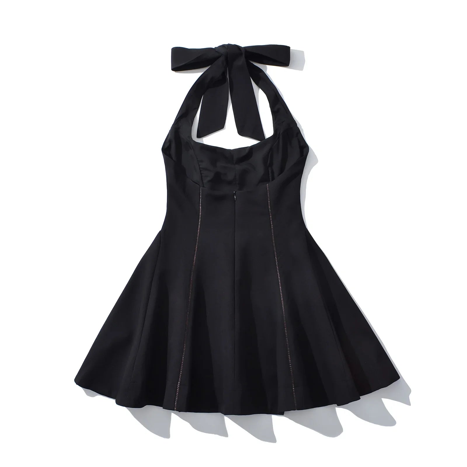 Bow Halter Spliced Ball Gown Backless Dresses