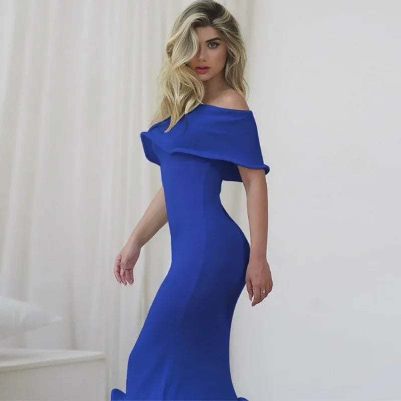 Ruffled Backless Midi Party Dress