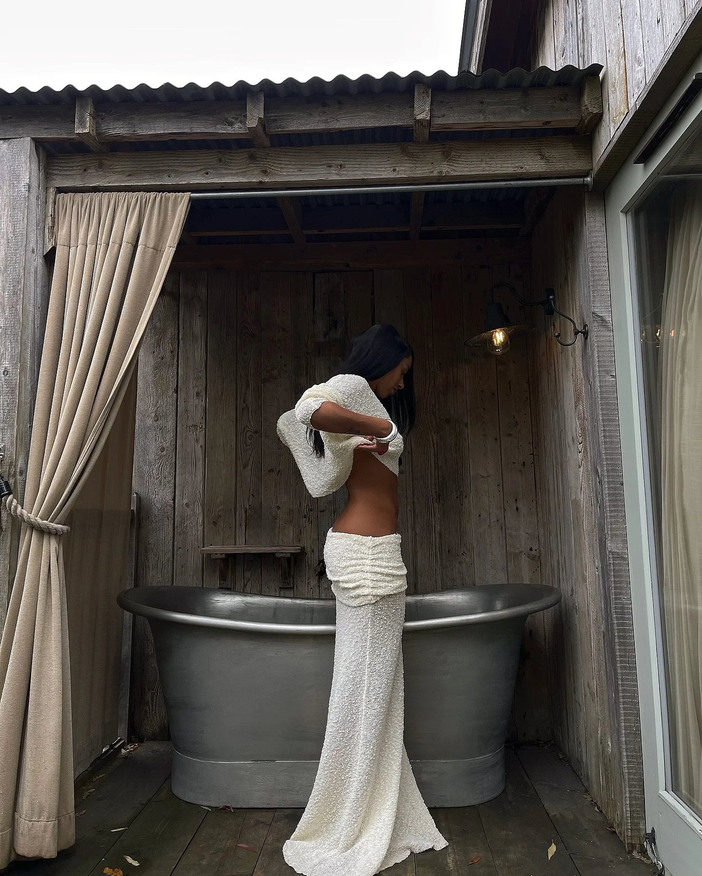 Knit Long Sleeve Top and Maxi Skirt Suit