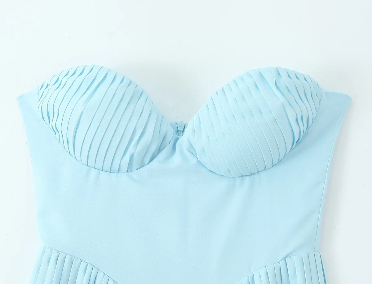 Chest With Pad Corset style Strapless Dress