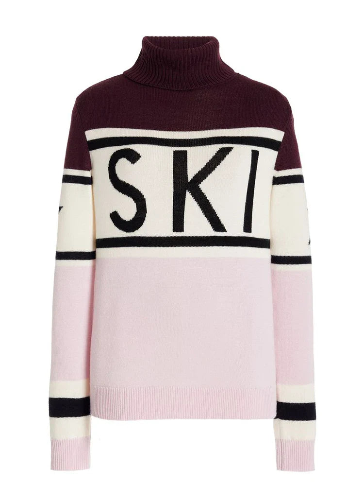 High Neck Geometric Sleeves Pullover