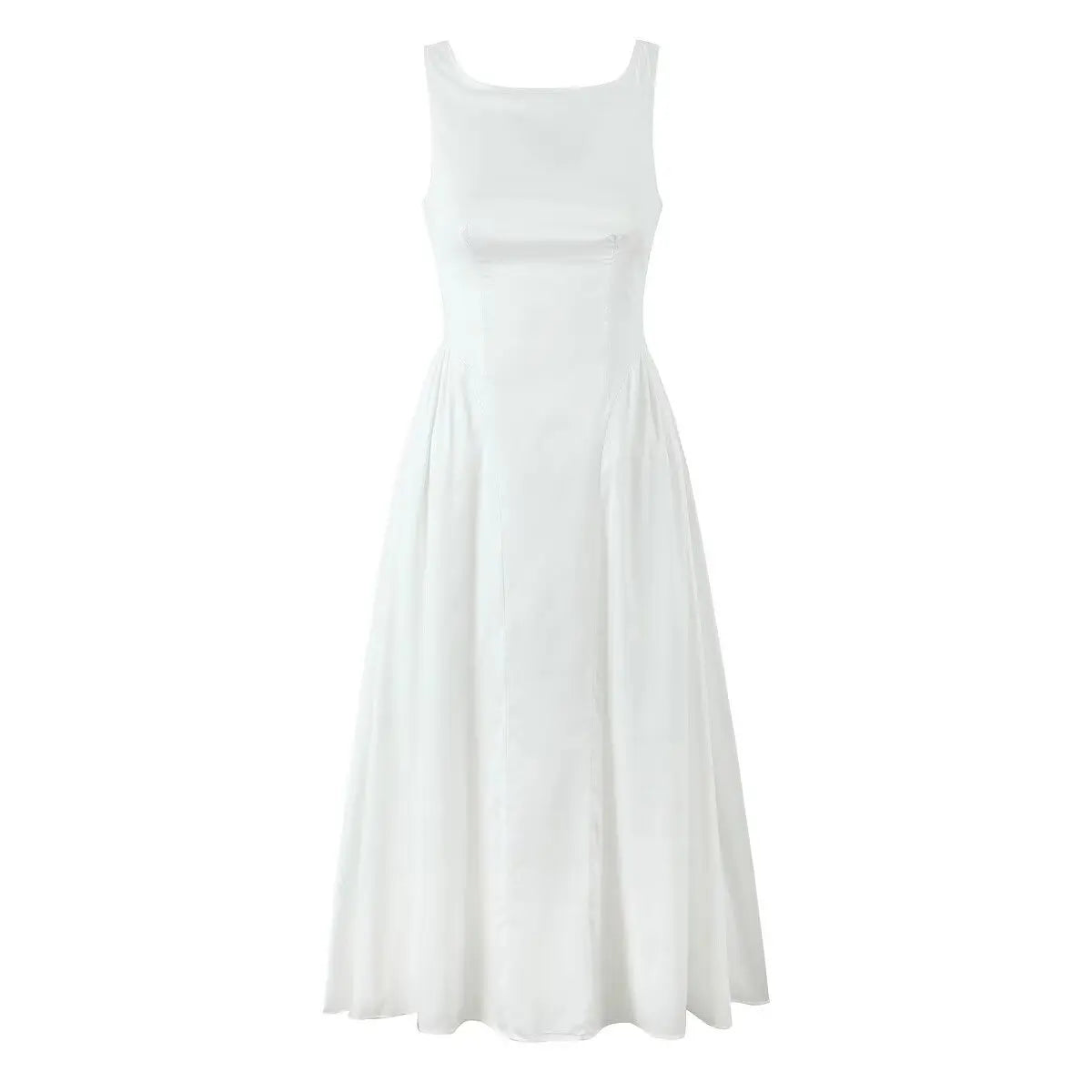 Solid Halter Backless Long Dress