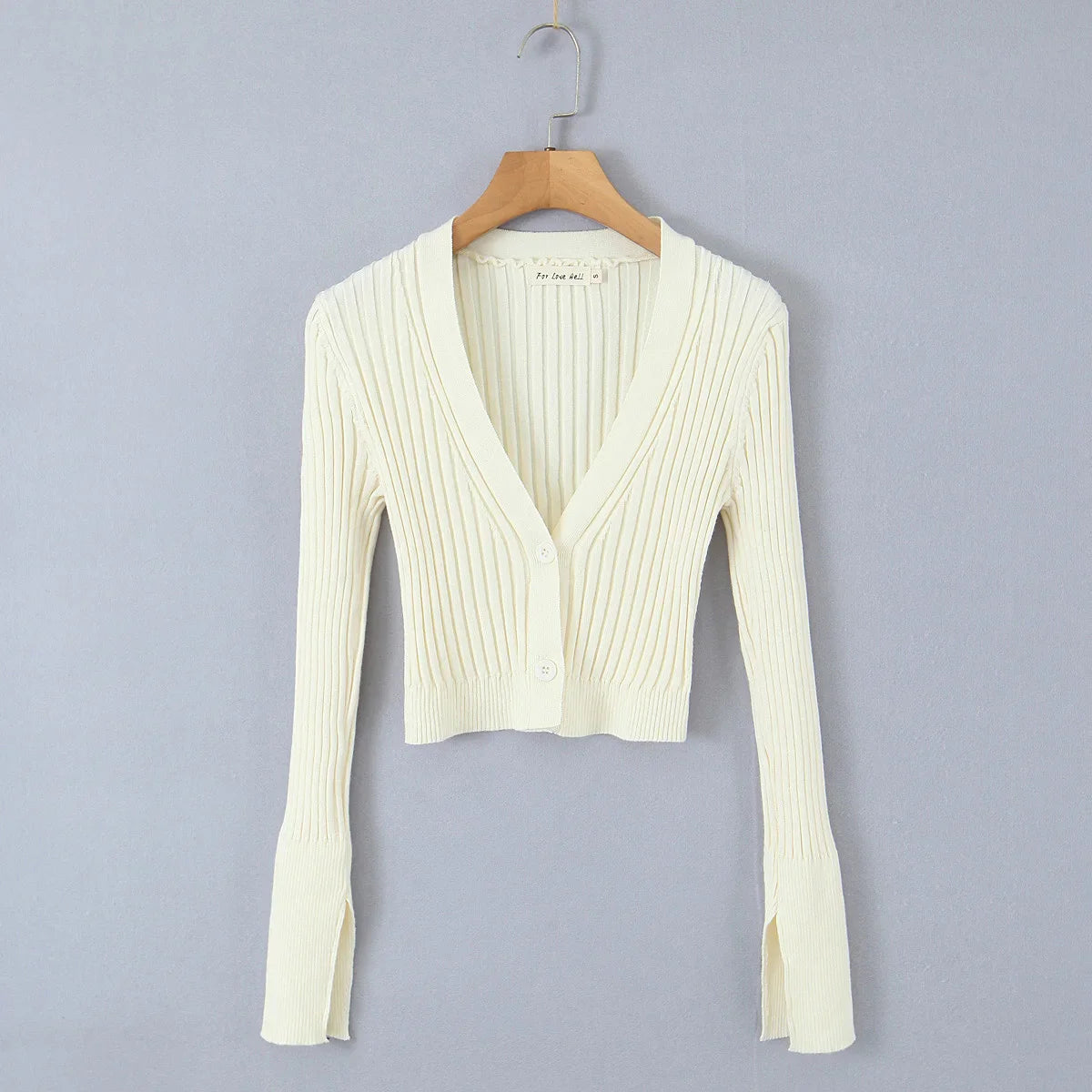 Knitted Straps with Long Sleeve Top And Lace-up Skirt Suit