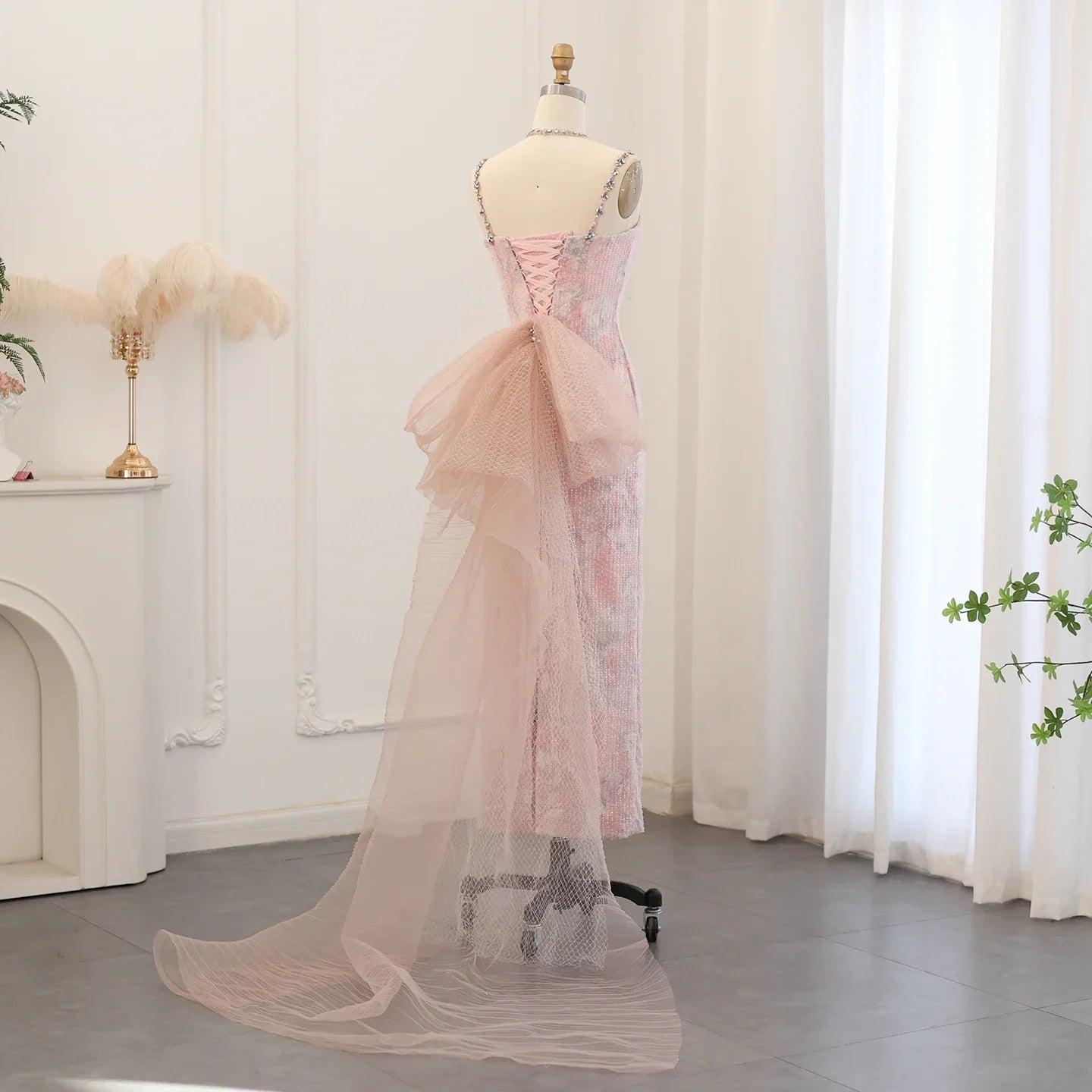 Pink Velvet Mermaid Gown