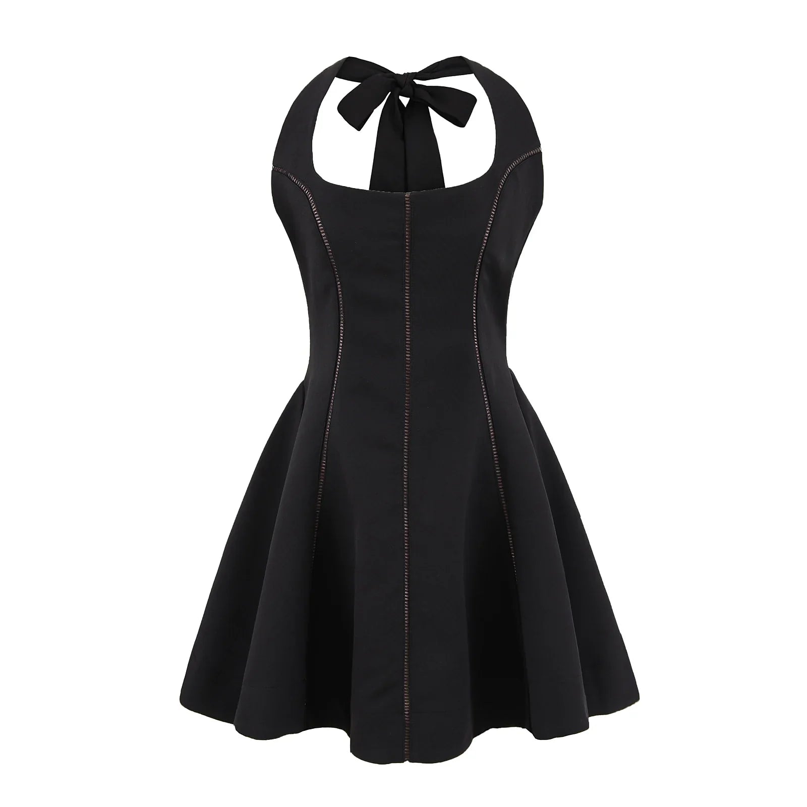 Bow Halter Spliced Ball Gown Backless Dresses