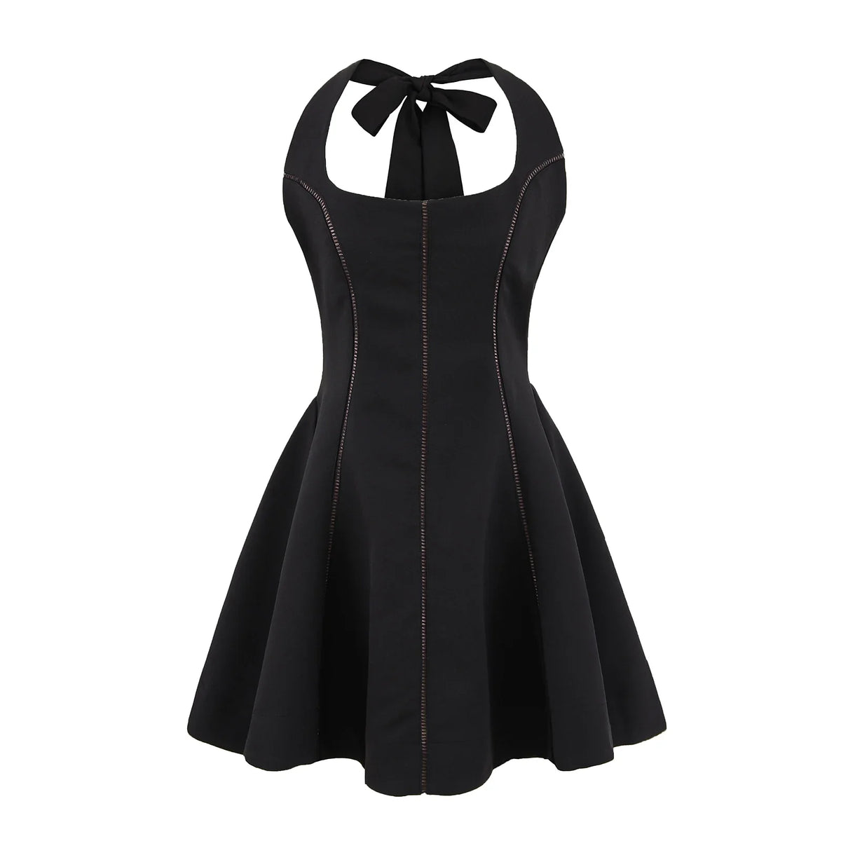Bow Halter Spliced Ball Gown Backless Dresses
