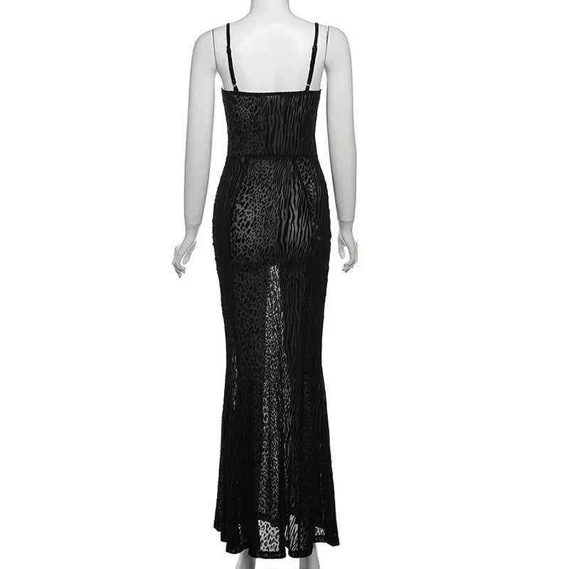 Panther Print Women Open Back Bodycon Dress