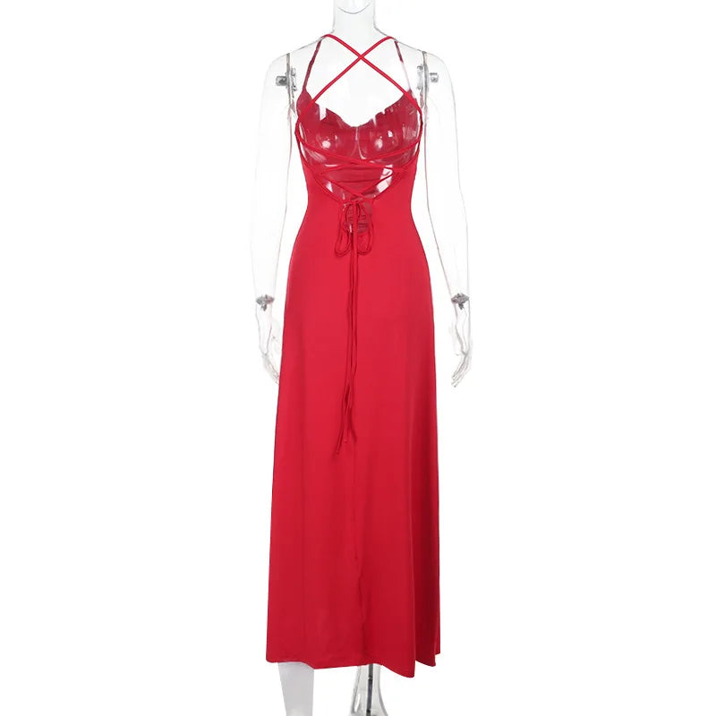 High Waist Off Shoulder Solid Maxi Dress