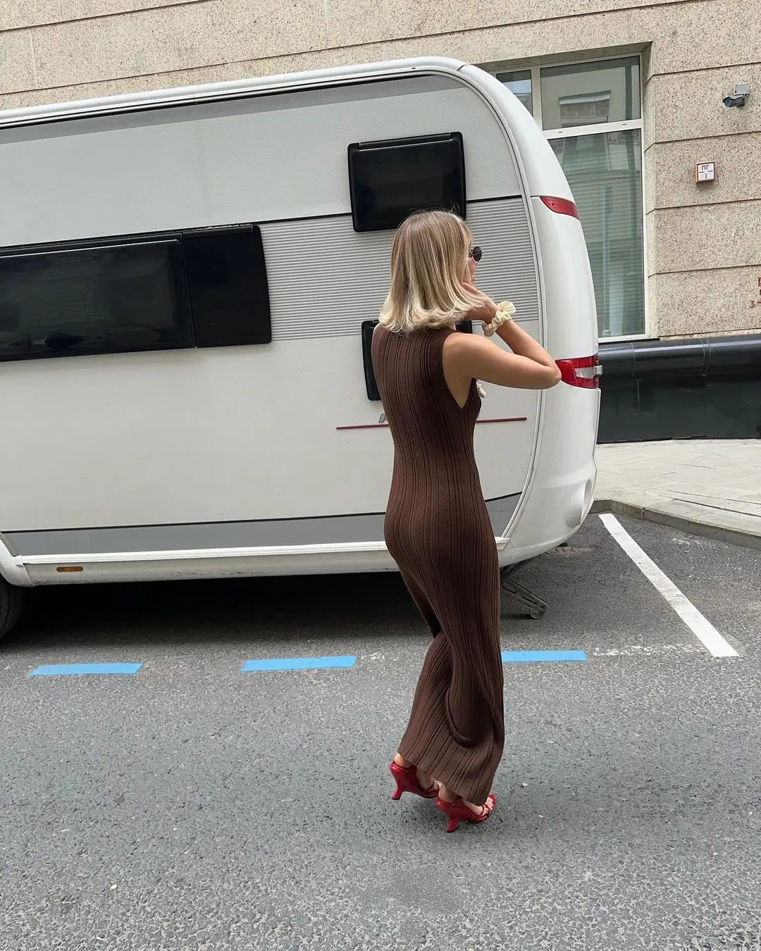 Women's Sleeveless Turtleneck Maxi Dress