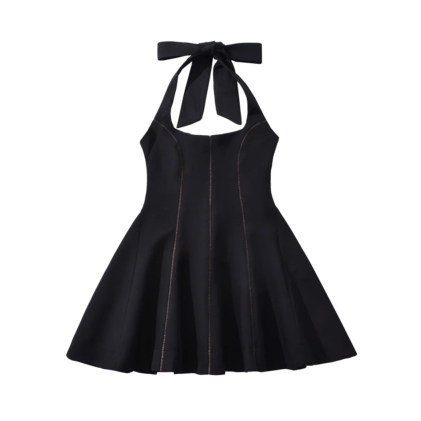 Bow Halter Spliced Ball Gown Backless Dresses