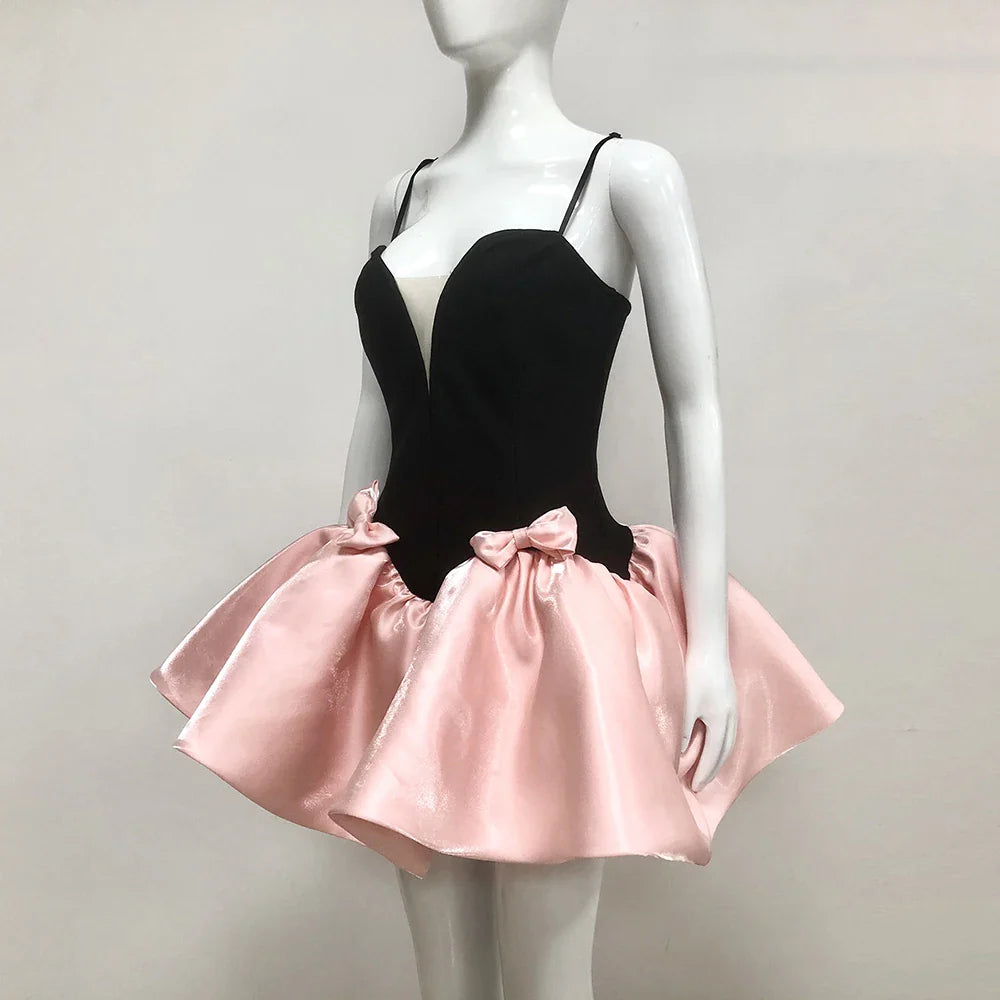 Candy Bow Decoration Bubble A-Line Mini Dress