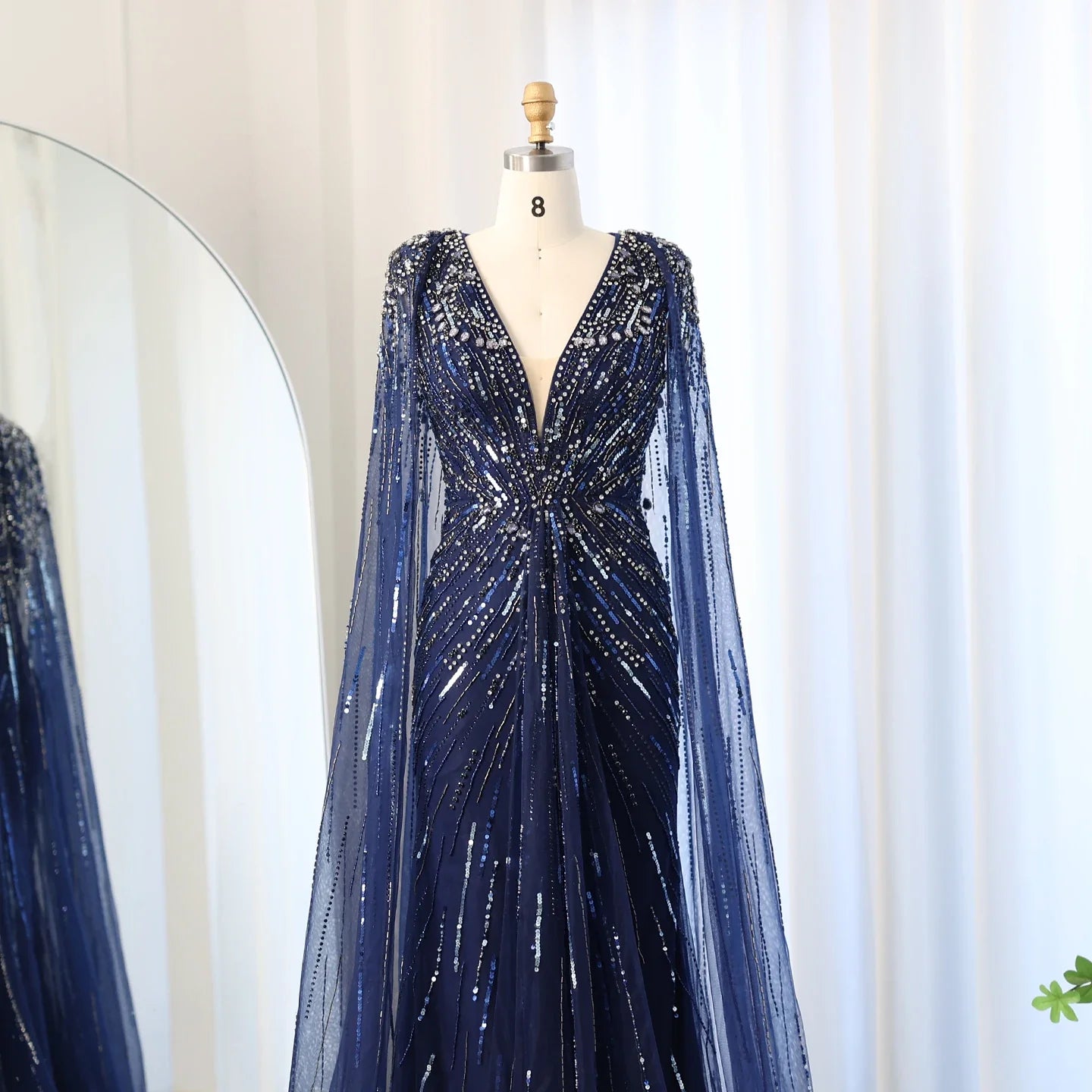Crystal Evening Gown with Cape