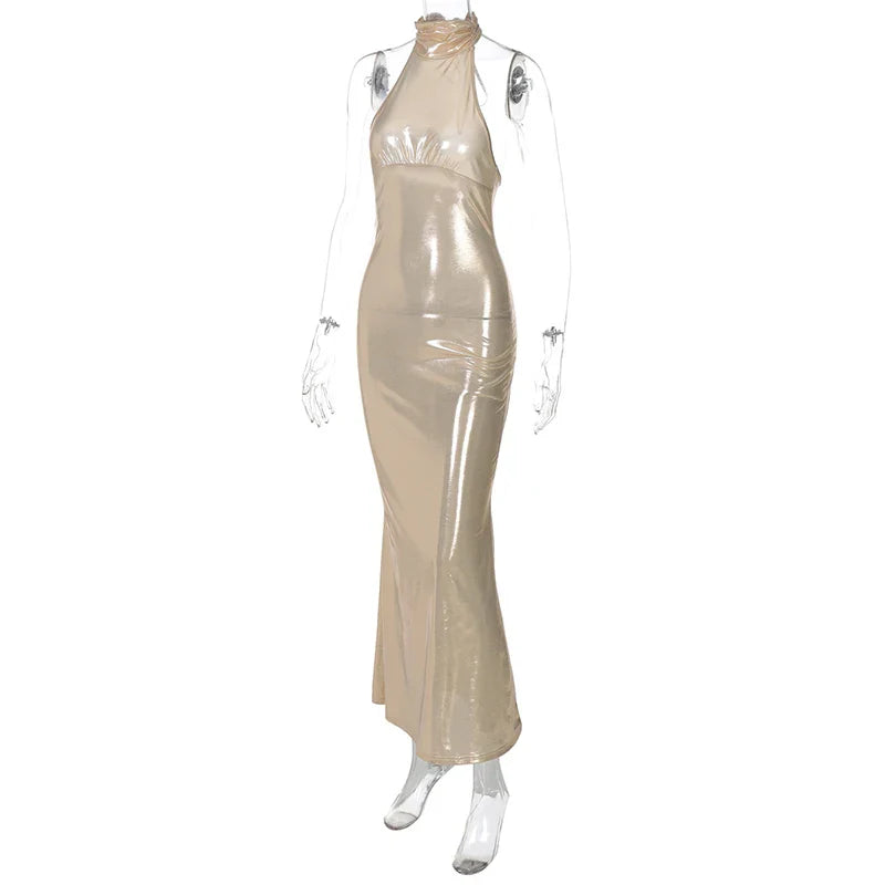Sequins Backless Fishtail Maxi Dress