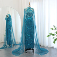 Black Evening Gown with Cape Sleeves