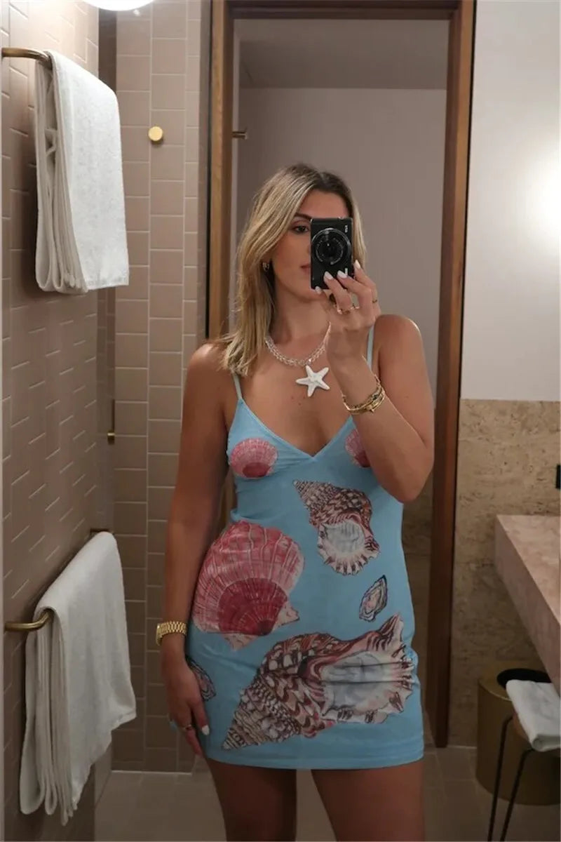 Spaghetti Strap Floral Print Mini Dress