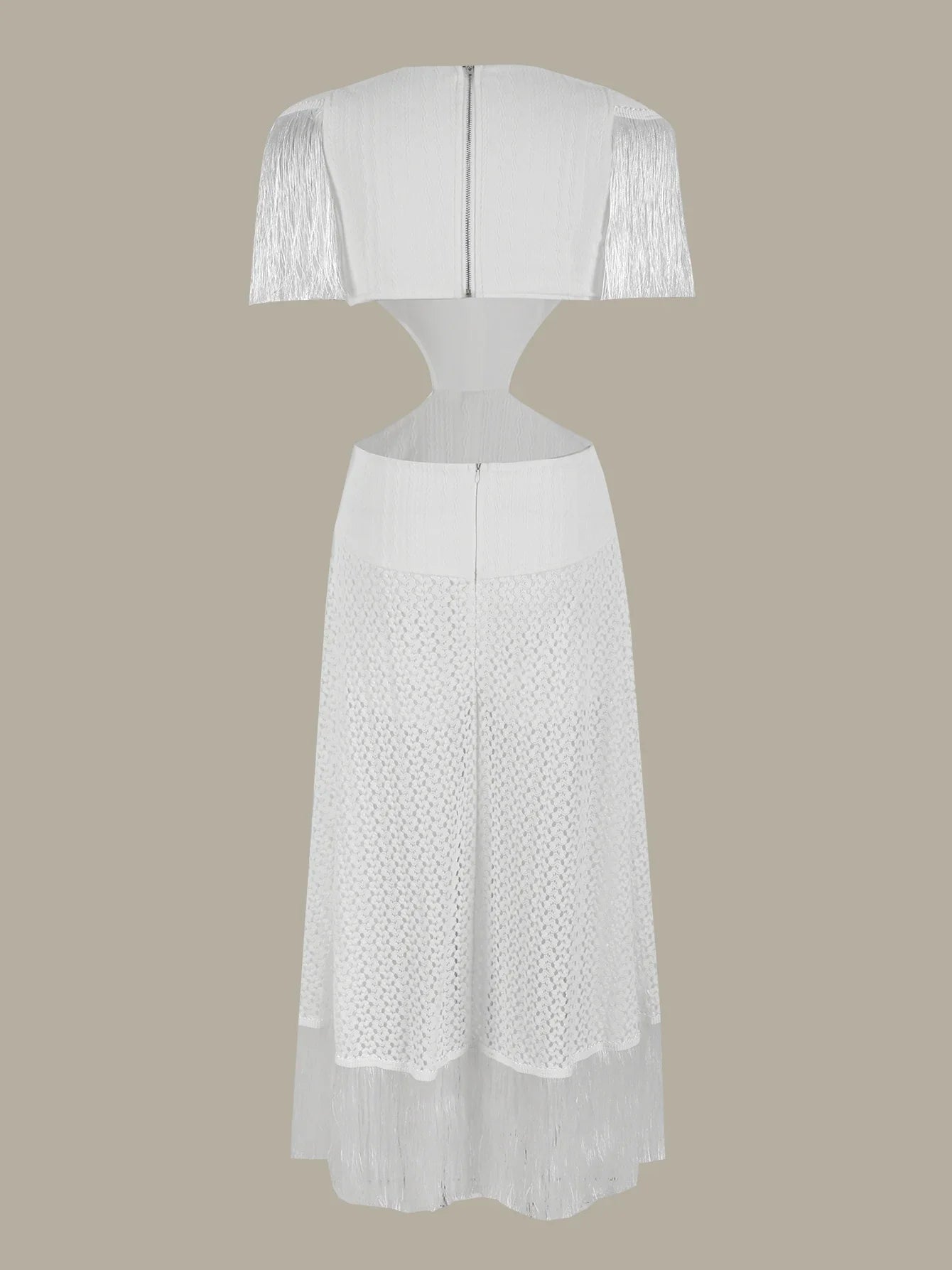 Deep V-Neck Tassel Long Party Dress
