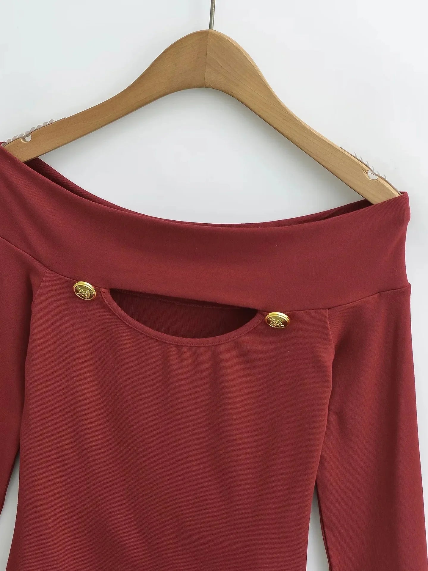 Off Shoulder Hollowed Out Top
