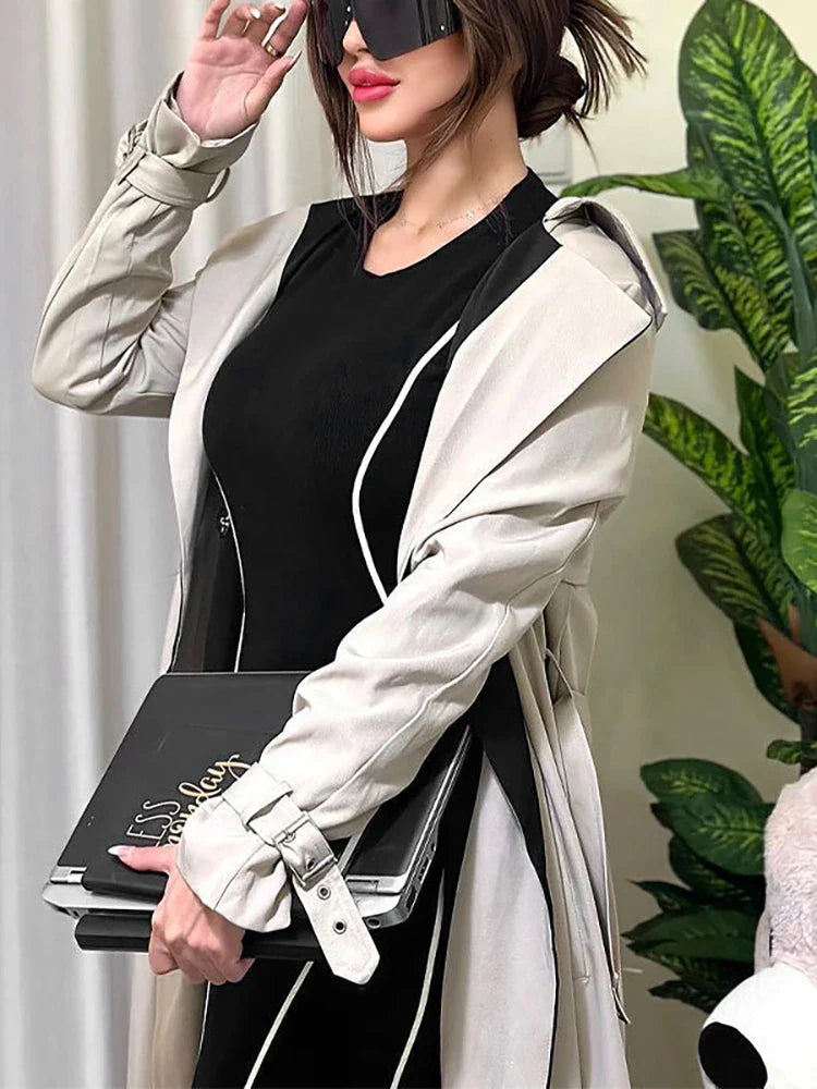Round Neck Striped Black Long Sleeve Dress