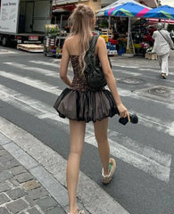 Leopard Print Patchwork Mini Dress