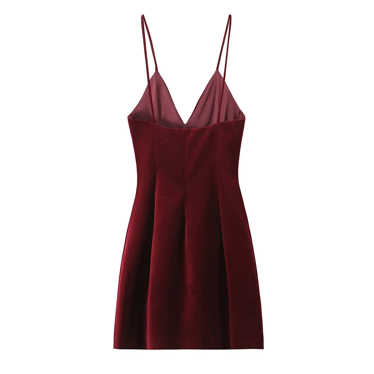 Red Velvet Spaghettis Strap Mini Dress