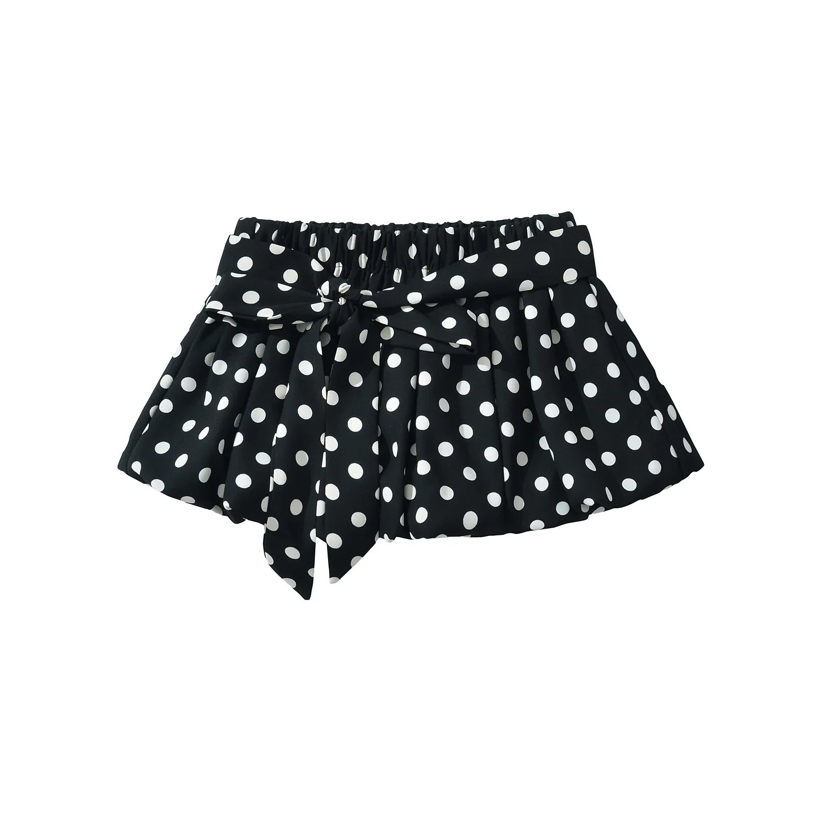 Polka Dot Halter Top Elastic Waist Mini Skirt Set